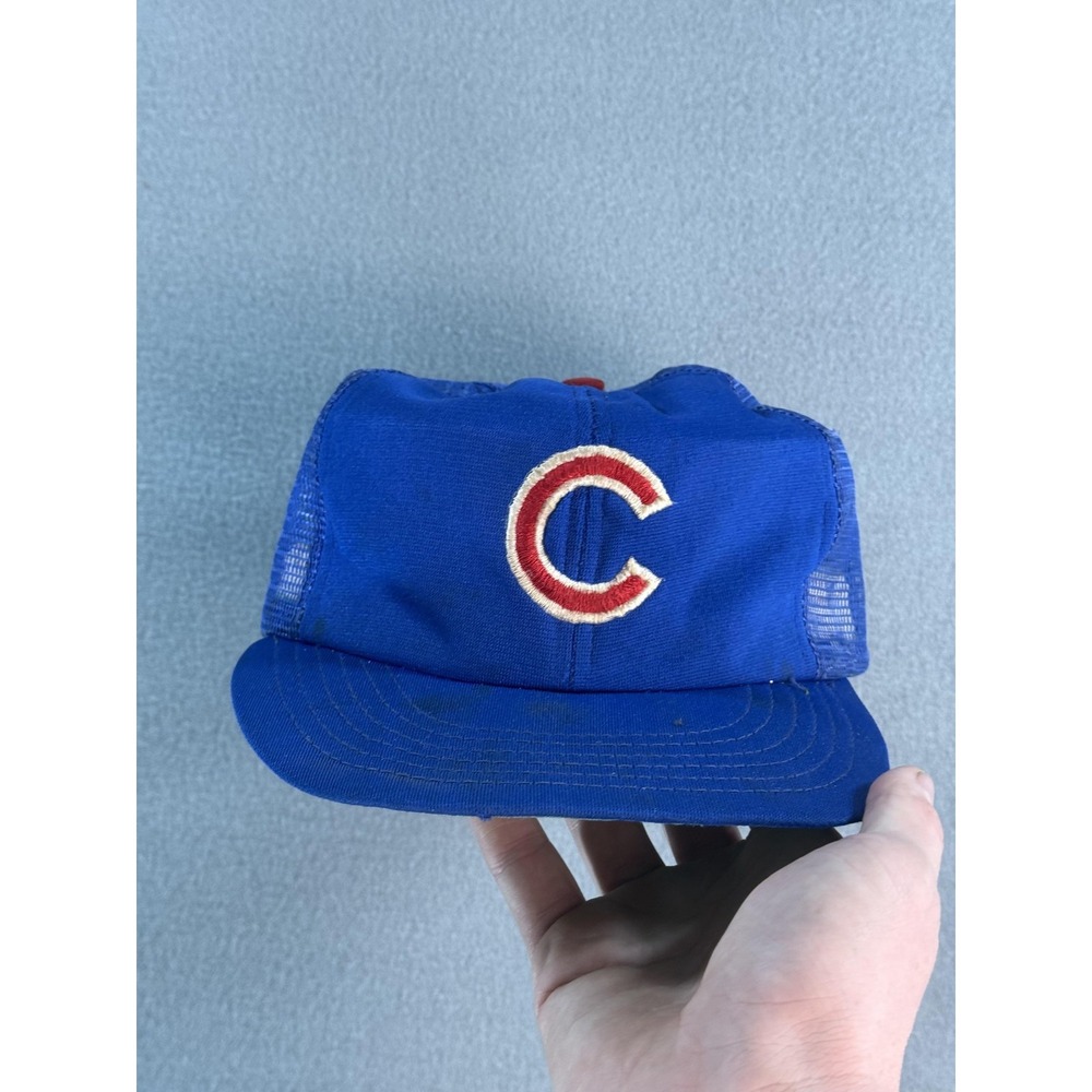 Vintage Chicago Cubs Trucker‎ Hat Cap Snap Back Mens One Size Blue MLB Baseball